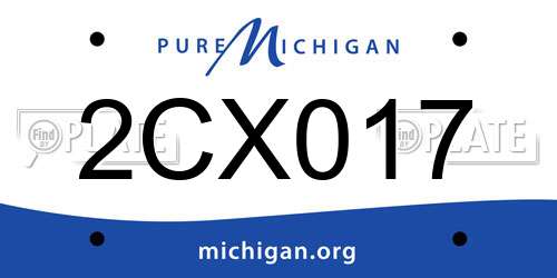 2CX017 Michigan License Plate
