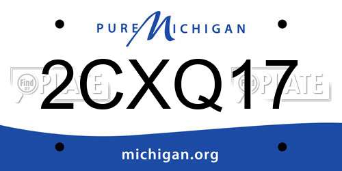 2CXQ17 Michigan License Plate