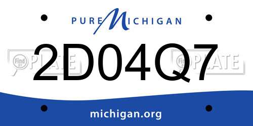 2D04Q7 Michigan License Plate