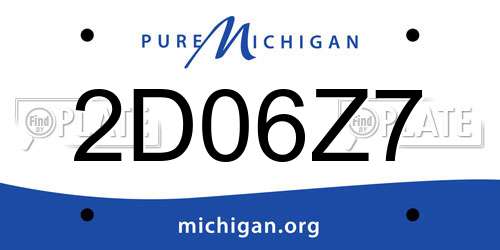 2D06Z7 Michigan License Plate
