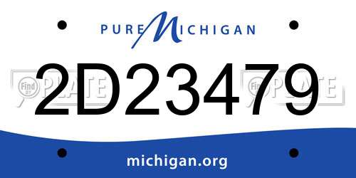 2D23479 Michigan License Plate
