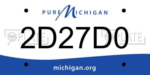 2D27D0 Michigan License Plate
