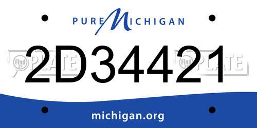 2D34421 Michigan License Plate