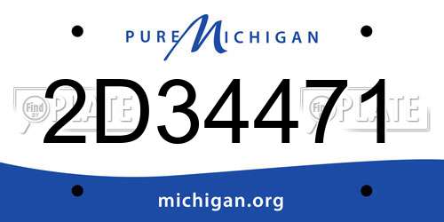 2D34471 Michigan License Plate