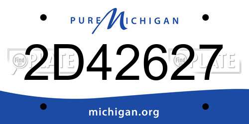 2D42627 Michigan License Plate