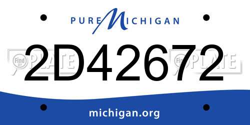 2D42672 Michigan License Plate