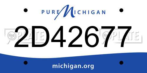 2D42677 Michigan License Plate