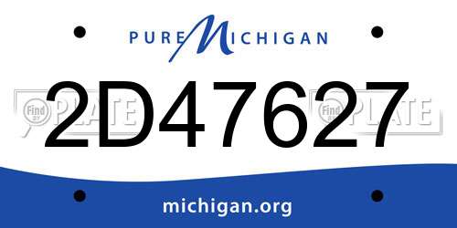 2D47627 Michigan License Plate