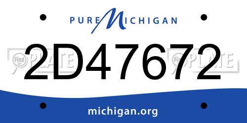 2D47672 Michigan License Plate