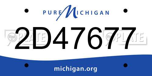 2D47677 Michigan License Plate