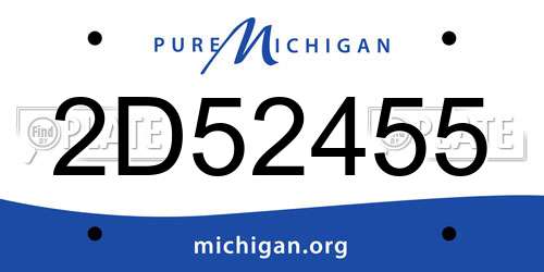 2D52455 Michigan License Plate