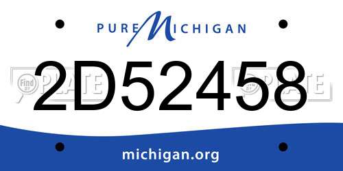 2D52458 Michigan License Plate