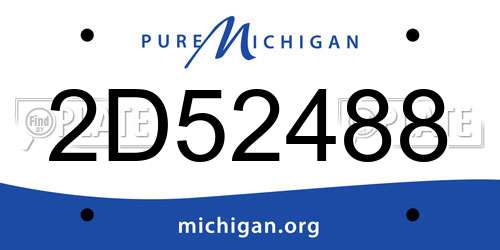 2D52488 Michigan License Plate