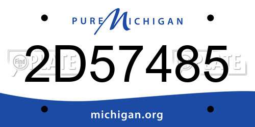 2D57485 Michigan License Plate