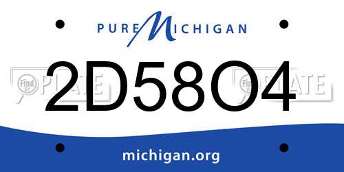 2D58O4 Michigan License Plate