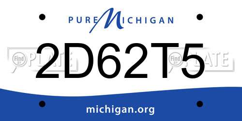 2D62T5 Michigan License Plate