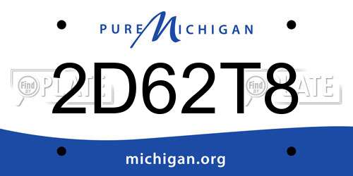 2D62T8 Michigan License Plate