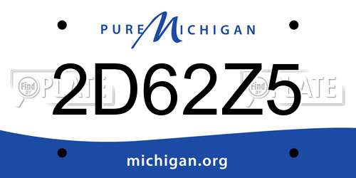 2D62Z5 Michigan License Plate