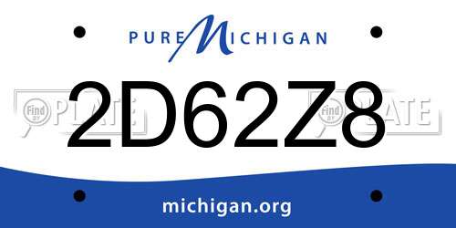 2D62Z8 Michigan License Plate