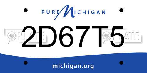 2D67T5 Michigan License Plate