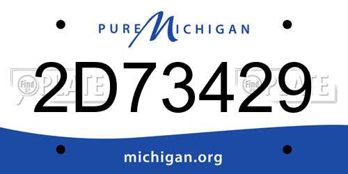 2D73429 Michigan License Plate