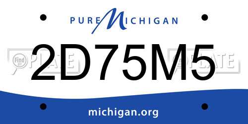 2D75M5 Michigan License Plate