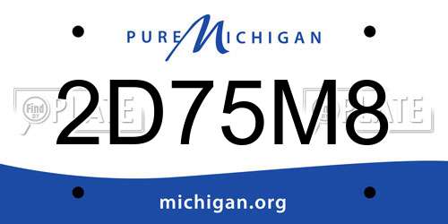 2D75M8 Michigan License Plate