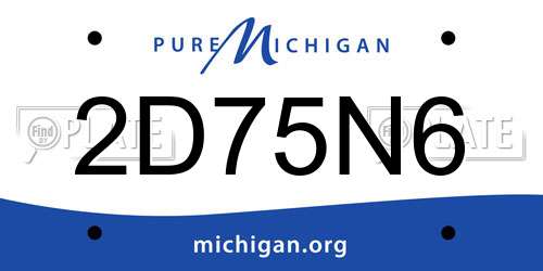 2D75N6 Michigan License Plate