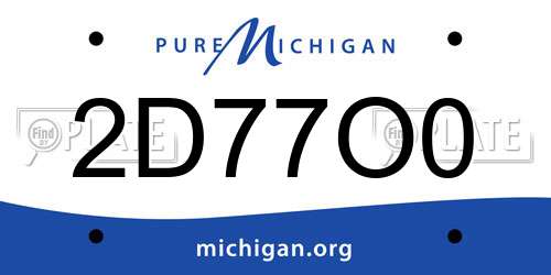 2D77O0 Michigan License Plate