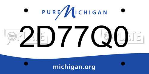 2D77Q0 Michigan License Plate