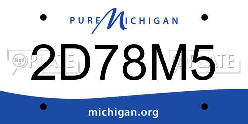 2D78M5 Michigan License Plate