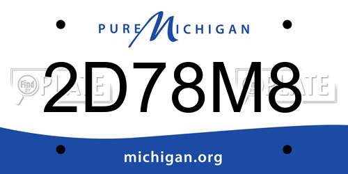2D78M8 Michigan License Plate