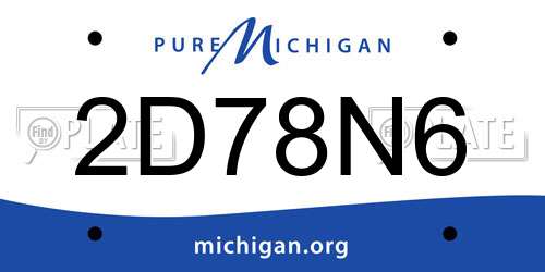2D78N6 Michigan License Plate
