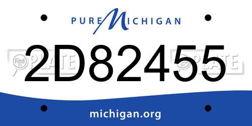 2D82455 Michigan License Plate