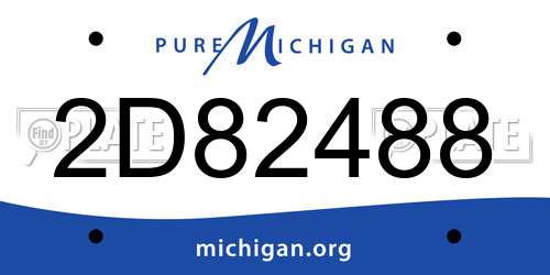 2D82488 Michigan License Plate
