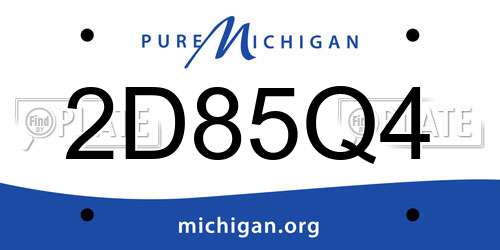 2D85Q4 Michigan License Plate