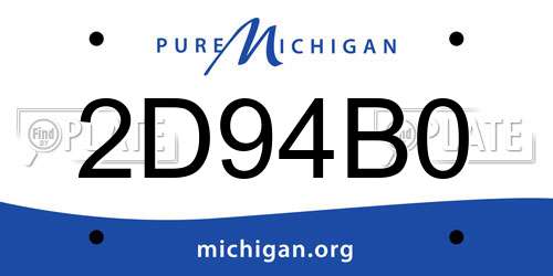 2D94B0 Michigan License Plate