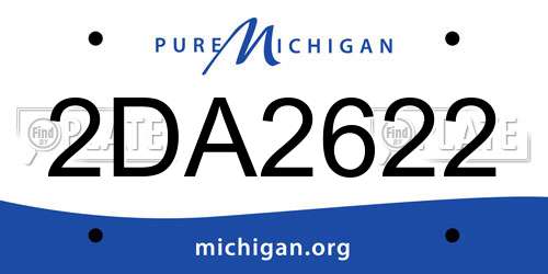 2DA2622 Michigan License Plate