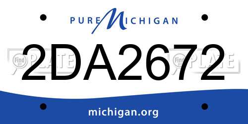 2DA2672 Michigan License Plate
