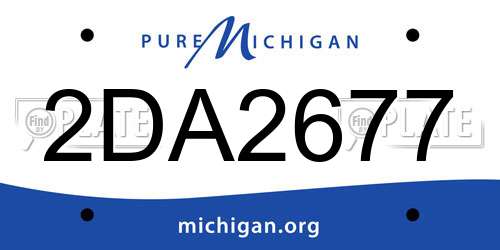 2DA2677 Michigan License Plate