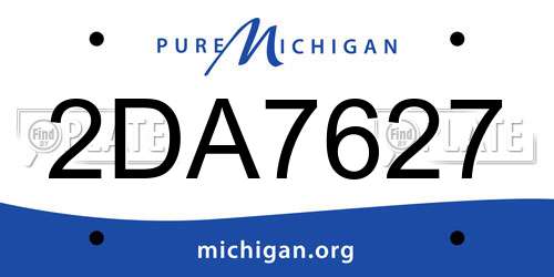 2DA7627 Michigan License Plate