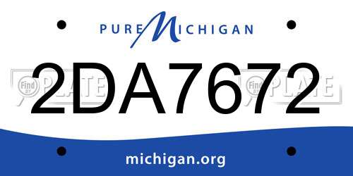 2DA7672 Michigan License Plate