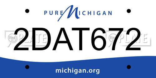 2DAT672 Michigan License Plate