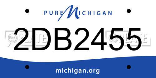 2DB2455 Michigan License Plate