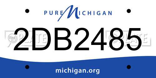 2DB2485 Michigan License Plate