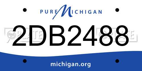 2DB2488 Michigan License Plate