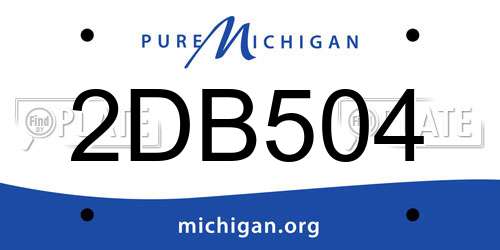 2DB504 Michigan License Plate