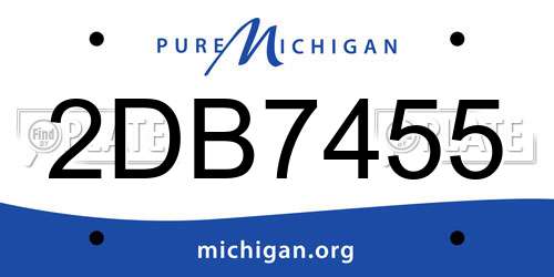 2DB7455 Michigan License Plate