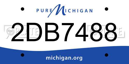 2DB7488 Michigan License Plate