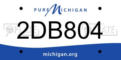 2DB804 Michigan License Plate